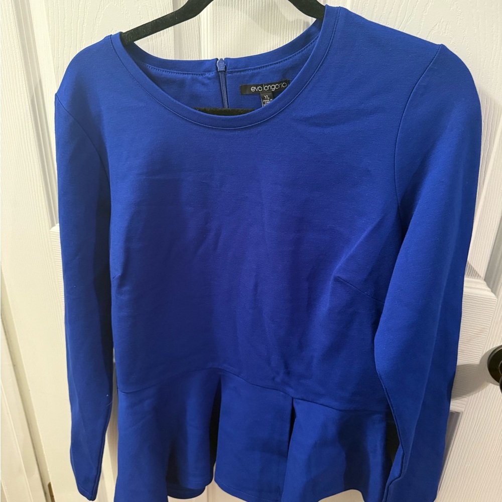 The Limited Blue Peplum Blouse